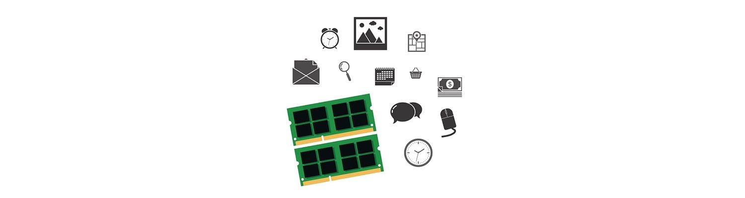 Computer parts and social icons