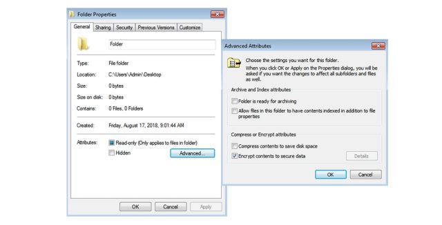 how - set password to folder when windows 8